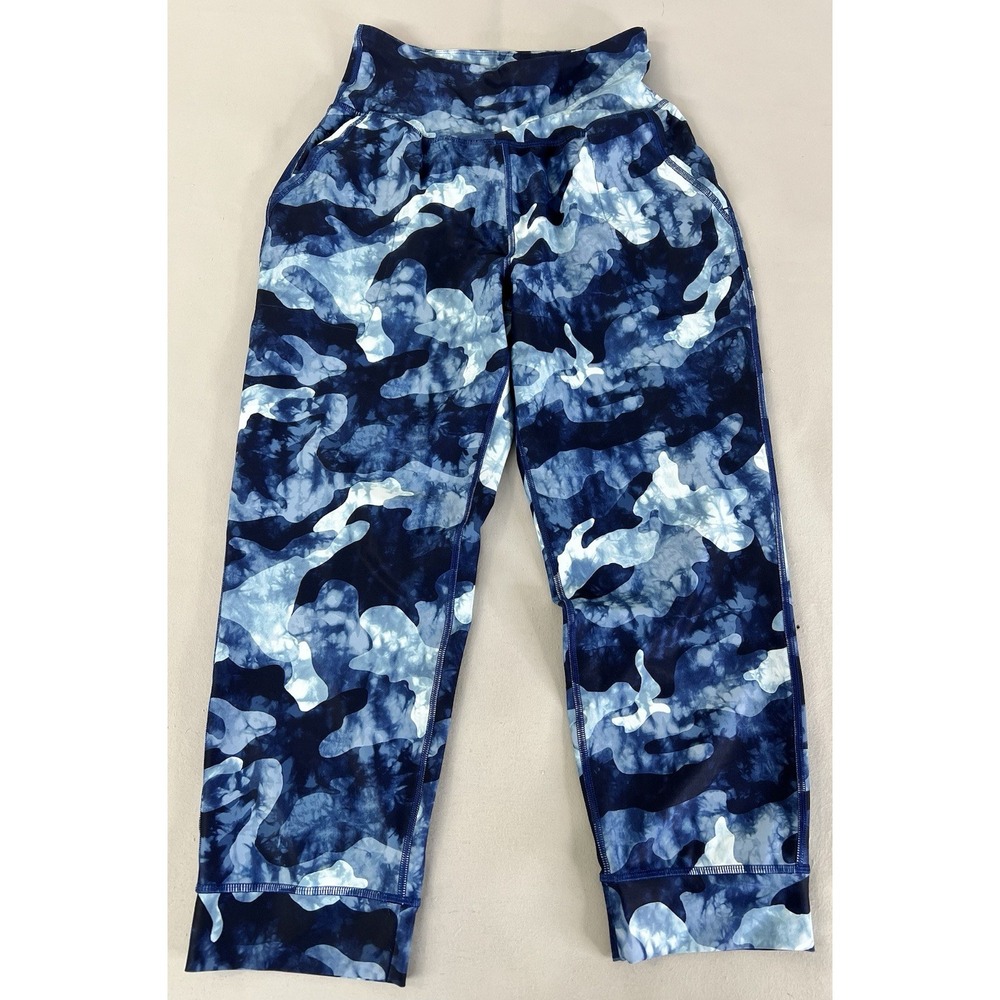 Old Navy Blue Camo High Rise Crop Jogger Go Dy with Pockets‎ Size Medium